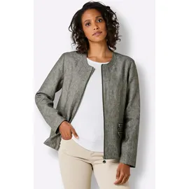 Creation L Premium creation L Leinen-Blazer in khaki-weiß-meliert | Gr.: 48