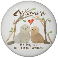Speecheese Biber Magnet rund rund mit Spruch Zuhause ist