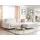 Beliani Ecksofa Cremeweiß Chenille Stoff Linksseitig für 3 Personen L-Form Polsterung Gepolstert Schwarze Metallbeine Modern Couch für Wohnzimmer