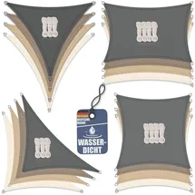 bonsport Sonnensegel Quadrat wasserdicht 2x2 m Graphit - Sonnenschutz quadratisch mit UV-Schutz für Garten, Balkon Terrasse, Camping