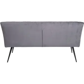MCW Sitzbank MCW-K16, Esszimmerbank Bank Polsterbank Garderobenbank, Rückenlehne Samt Metall 160cm dunkelgrau