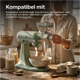 MMobiel Getreidemühlen-Aufsatz 12 Mahlgrade beige/weiß