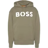 Hoodie BOSS ORANGE "WebasicHood" Gr. L, grün (pastel green) Herren Sweatshirts mit weißem Logodruck