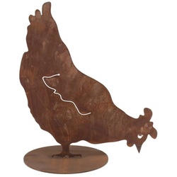 440s Gartenfigur 440s Rost-Henne TRUDE ca 40 cm H pickend, (Stück) braun