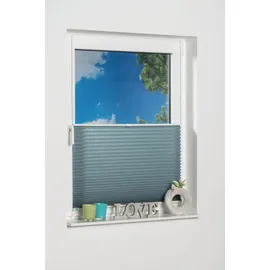 K-HOME Klemmfix-Plissee Pisa 50 x 210 cm Fenstergröße (Velux) Petrol