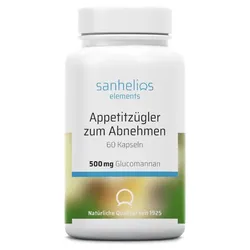 sanhelios erlements Appetitzügler zum Abnehmen 500mg Glucomannan 60 St Kapseln