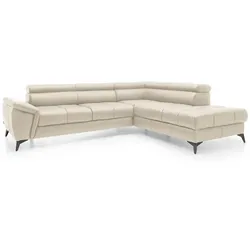 Ecksofa Mocca Leder Beige