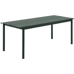 Muuto - Linear Steel Tisch, 200 x 80 cm, dunkelgrün