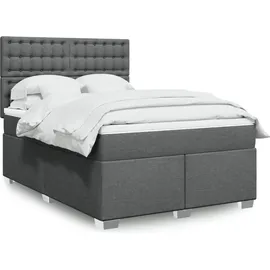 vidaXL Boxspringbett 140 x 200 cm Dunkelgrau