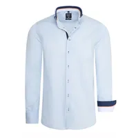 RUSTY NEAL Langarmhemd Slim Fit Blau XL