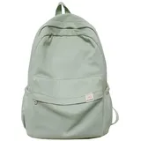 MANGGUO Schulrucksack Wasserdichtes Nylon Frauen Rucksack Frauen Reisetasche Rucksäcke Schulbag Für Teenager Mädchen Solid Color Bookbag (Grün)