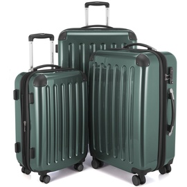 HAUPTSTADTKOFFER Alex - 3er Kofferset, TSA, Trolley-Set, Rollkoffer, Reisekoffer, (S, M & L), Waldgrün