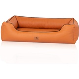 Knuffelwuff orthopädisches Hundebett aus Kunstleder Lovelock XXL 120 x 85cm Rusty - Abnehmbarer Bezug - leicht zu reinigen - für große, mittelgroße und kleine Hunde