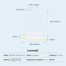 doporro Luvina02 3-flg. 40 cm Sandweiß