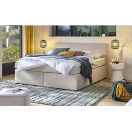 deinbett Boxspringbett mit Matratze und Topper H3 Duke ¦ beige ¦ Maße (cm): B: 187 H: 104