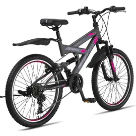 licorne bike gmbh Licorne Bike Strong V Premium 26 Zoll RH 54 cm grau/rosa