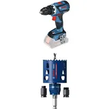 Bosch Professional 18V System Akku-Bohrschrauber GSR 18V-60 C (ohne Akkus und Ladegerät, im Karton) + 1x Expert Tough Material Lochsäge Starter Set (für Holz mit Metall, Ø 68 mm, Zubehör)