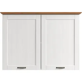 Home Affaire Hängeschrank HOME AFFAIRE "Teramo", weiß (weiß, honig), B:105cm H:75cm T:37cm, Massivholz, Schränke, Hängeschrank, Breite 105 cm, 2 Holztüren, 1 Einlegeboden