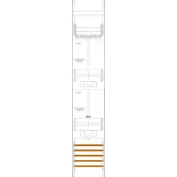 f-tronic 7143306 Zählerfeld Z16-10-10L,H=1350mm, 1-feldrig, 2-3.HZ kurze und, lange Kabel Z161010L