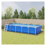 vidaXL Poolabdeckplane grau 999x500 cm