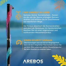Arebos Solardusche Schwarz 228 cm