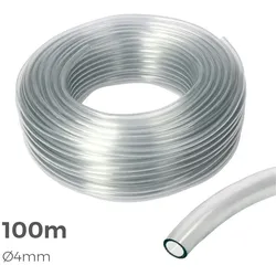 EDM Transparenter Glasschlauch Ø Innen Ø 4Mm Außen Ø 6Mm Rolle 100M