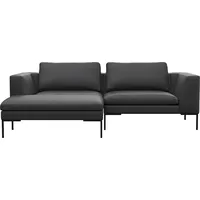 FLEXLUX Ecksofa »Loano, superbequemer Sitzkomfort durch Kaltschaum im Sitz, L-Form«, modernes Sofa, frei im Raum stellbar, lose Kissen, hoher Fuß schwarz