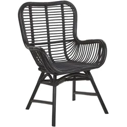 Esszimmerstuhl Rattan Schwarz TOGO