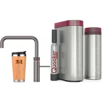 »QUOOKER FUSION SQUARE Festauslauf Gunmetal PVD VAQ PRO3 mit CUBE 2 *Der Wasserhahn, der alles kann! (3FSGMECUBE)« (2-St) 100°C Kochendwasserhahn