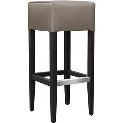 2er-Set FRANCESCO | Gastro Barhocker | Leder | Holz | Taupe | ohne Lehne