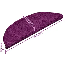 vidaXL Stufenmatten 15 Stk. 56x17x3 cm Rosa Halbrund