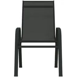 vidaXL Stapelbare Gartenstühle 2 Stk. Schwarz Textilene