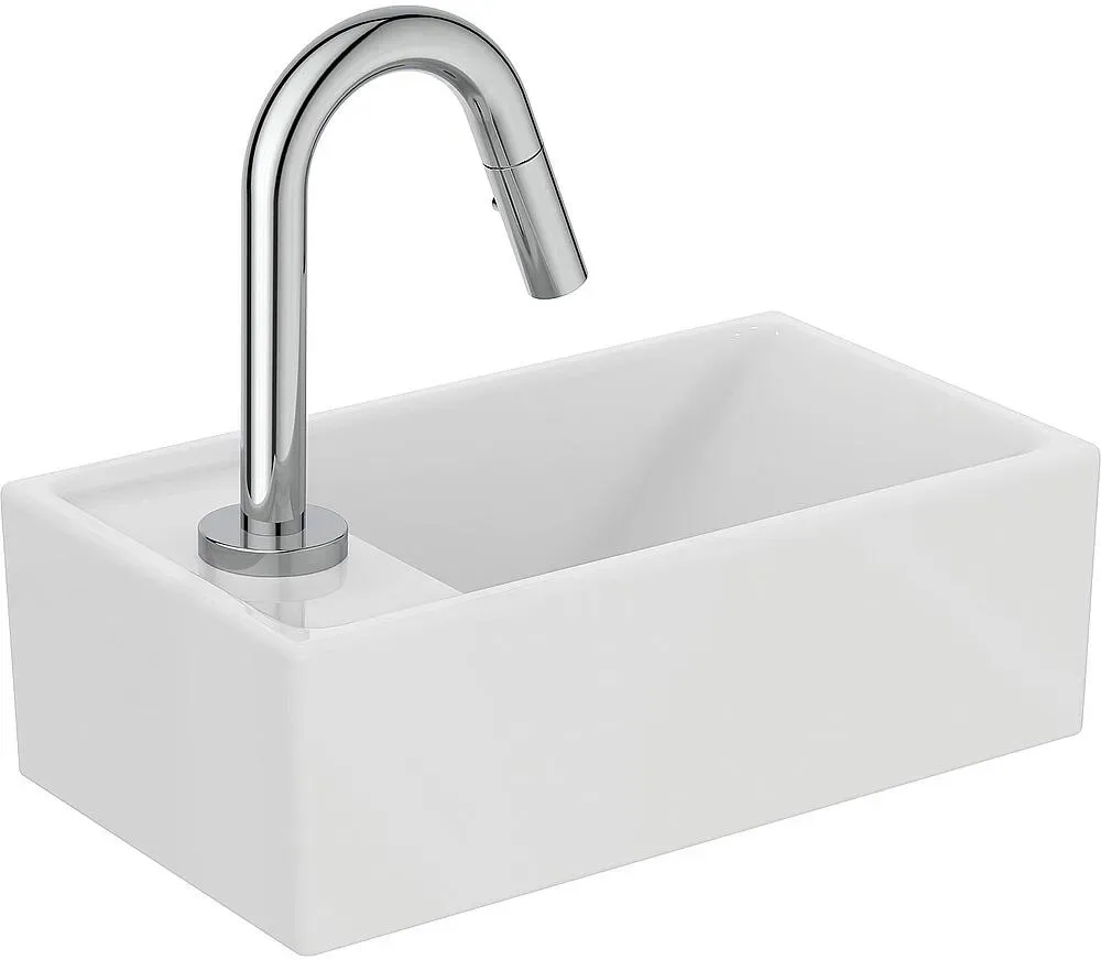 Handwaschbecken-Paket Ideal Standard Eurovit + Standventil Idealstream BxHxT: 370x120x210 mm Ablage links