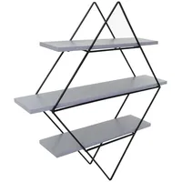 MCW Wandregal 60 x 55 x 12 cm Grau-Blau