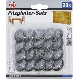 BGS Diy 80868 Satz Filzgleiter gestiftet Ø 24 mm Ø 20-tlg.