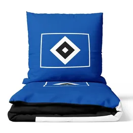 Hamburger SV Bettwäsche 2023 Blau/Weiß/Schwarz Unisex 80