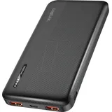 Logilink PA0372 Powerbank, 10000 mAh, Fast Charge Li-Ion schwarz Statusanzeige
