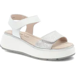 Silberne Sandalen S.Barski Keilschuhe, 41