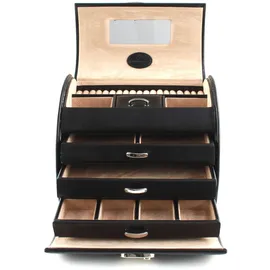 Windrose Schmuckschatulle Merino Jewelry Box Round Black