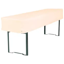 TexDeko Biertischhusse Tischdecke 3/8 Länge für Bierzelttisch Premium blickdicht waschbar 220x50x30cm (Creme)