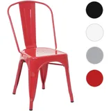Einzelst�ck | Stuhl HWC-A73, Bistrostuhl Stapelstuhl, Metall Industriedesign stapelbar ~ rot