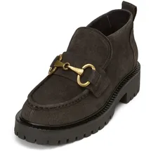 Marc O'Polo "aus Veloursleder", Damen, Gr. 38, grau (schwarz graphite), Obermaterial: 100% Leder (Rind), unifarben, Schuhe Loafer