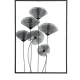 Gilde Wandrelief "Mohn" Schwarz 70 cm x 50 cm
