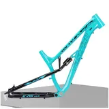 HIMALO Mountainbike-Federungsrahmen 27.5er Softtail MTB-Rahmen 17'' Aluminium-Legierung Scheibenbremse Rahmen QR 135mm DH/XC/AM Mit Hinterraddämpfer(Color:Blauw)