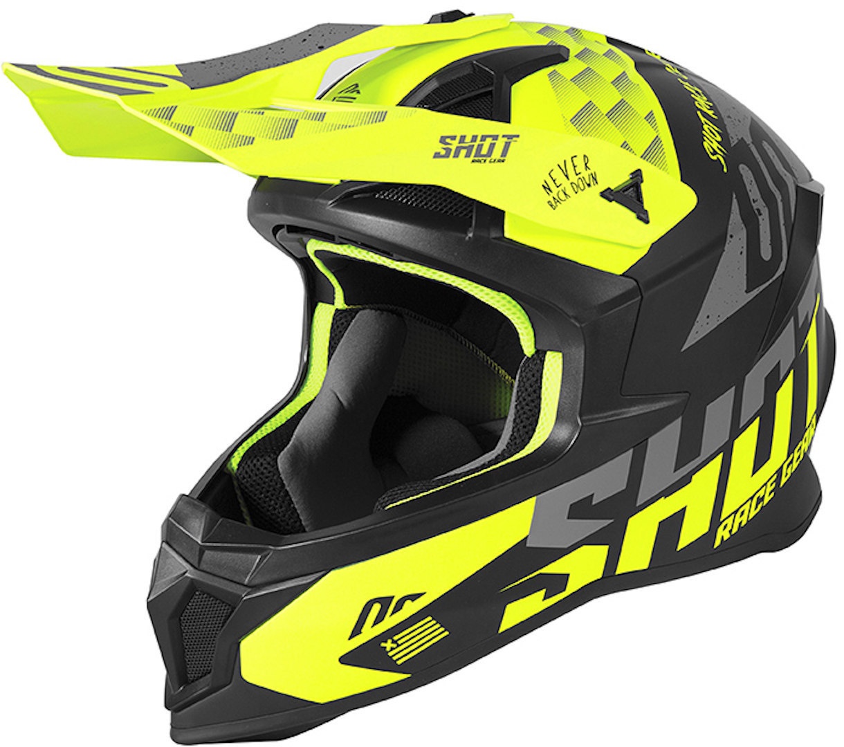 Shot Lite Rush Motorcross helm, geel, 2XL