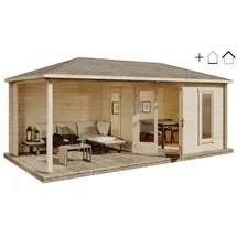 Alpholz Gartenhaus 5-Eck 6,14 x 3,17 m Beige