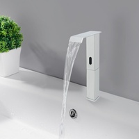 Automatischer Wasserhahn mit Infrarotsensor Waschbecken Einhebel Mischbatterie Waschtischarmatur (silber) für Küche Bad
