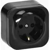 H4L Aufputz Steckdose Schwarz 1-fach Wandsteckdose Schukosteckdose - Schwarz
