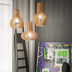 Ideal Lux 159867 Pendelleuchte Citrus 1x60W | E27 - Holz