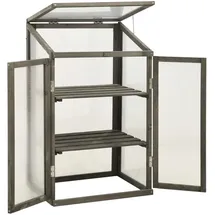 vidaXL Gewächshaus Holz Grau Kunststoff 60 mm 0,27 m2